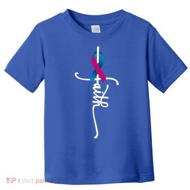 Thyroid Cancer Faith Thyroid Cancer Awareness Support Great Gift Toddler T-Shirt