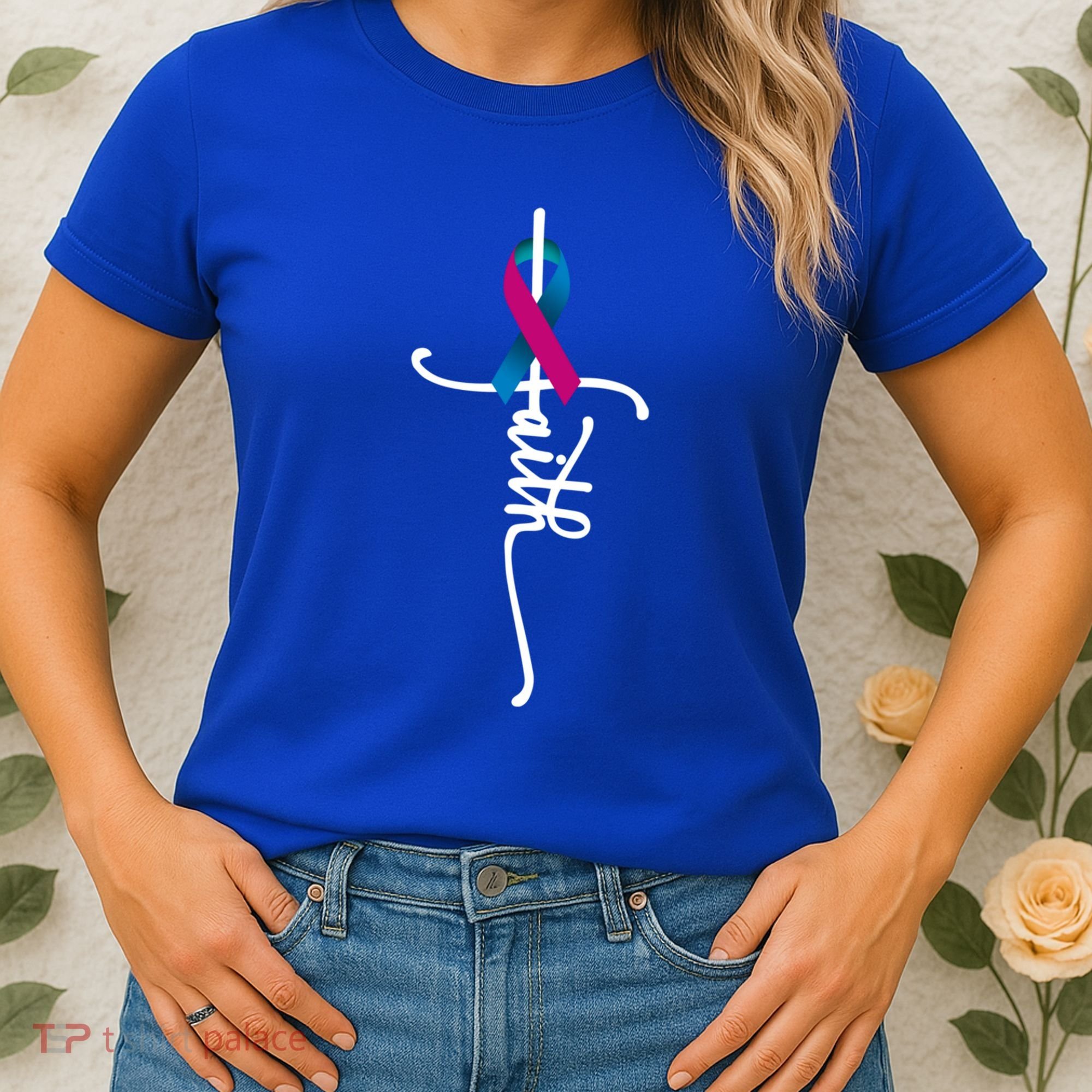 Thyroid Cancer Faith Thyroid Cancer Awareness Support Great Gift Women's T-Shirt