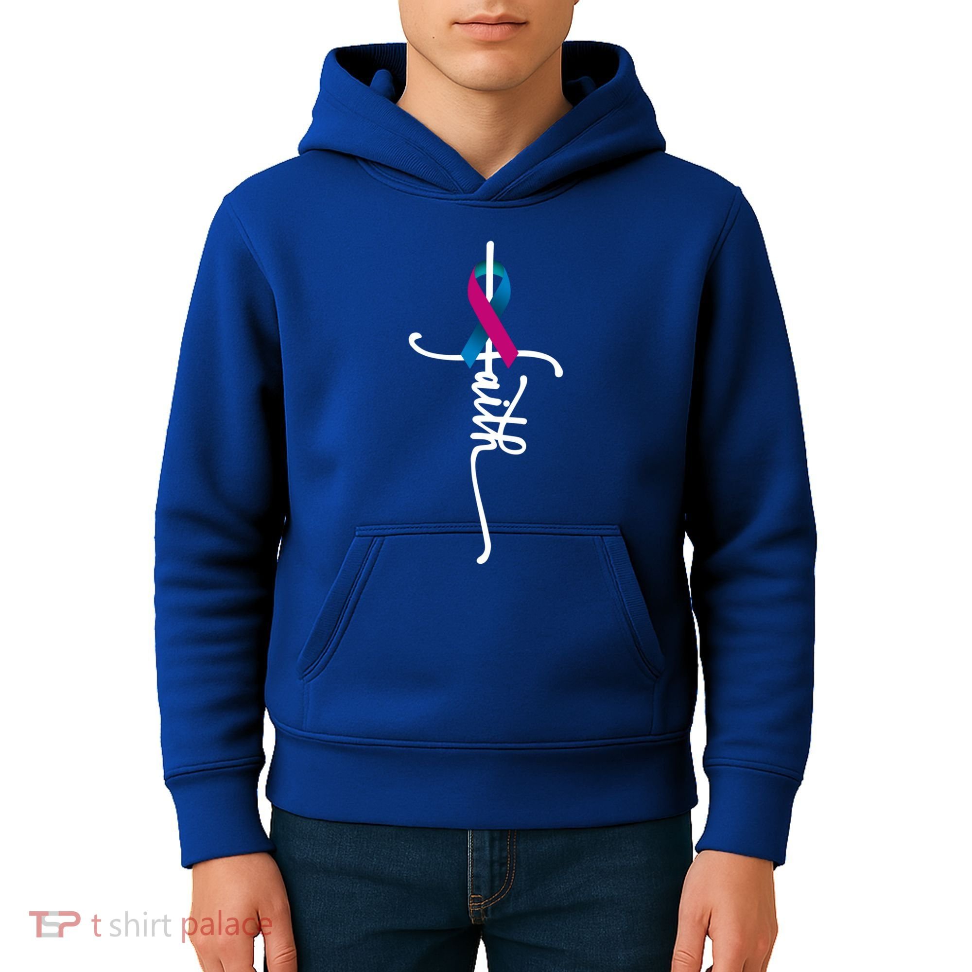 Thyroid Cancer Faith Thyroid Cancer Awareness Support Great Gift Kids Hoodie