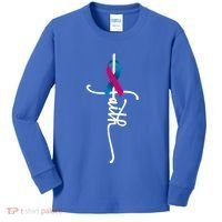 Thyroid Cancer Faith Thyroid Cancer Awareness Support Great Gift Kids Long Sleeve Shirt thumb 0