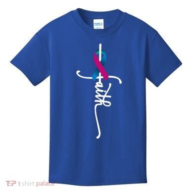 Thyroid Cancer Faith Thyroid Cancer Awareness Support Great Gift Kids T-Shirt