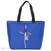 Thyroid Cancer Faith Thyroid Cancer Awareness Support Great Gift Tote Bag thumb 0
