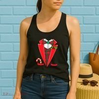 Tuxedo Christmas Fancy Xmas Costume Tux Women's Tank Top thumb 2