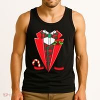 Tuxedo Christmas Fancy Xmas Costume Tux Tank Top thumb 3