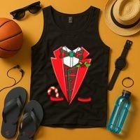 Tuxedo Christmas Fancy Xmas Costume Tux Tank Top thumb 4