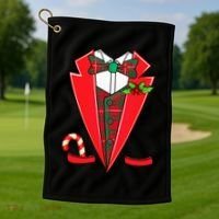 Tuxedo Christmas Fancy Xmas Costume Tux Golf Towel thumb 1