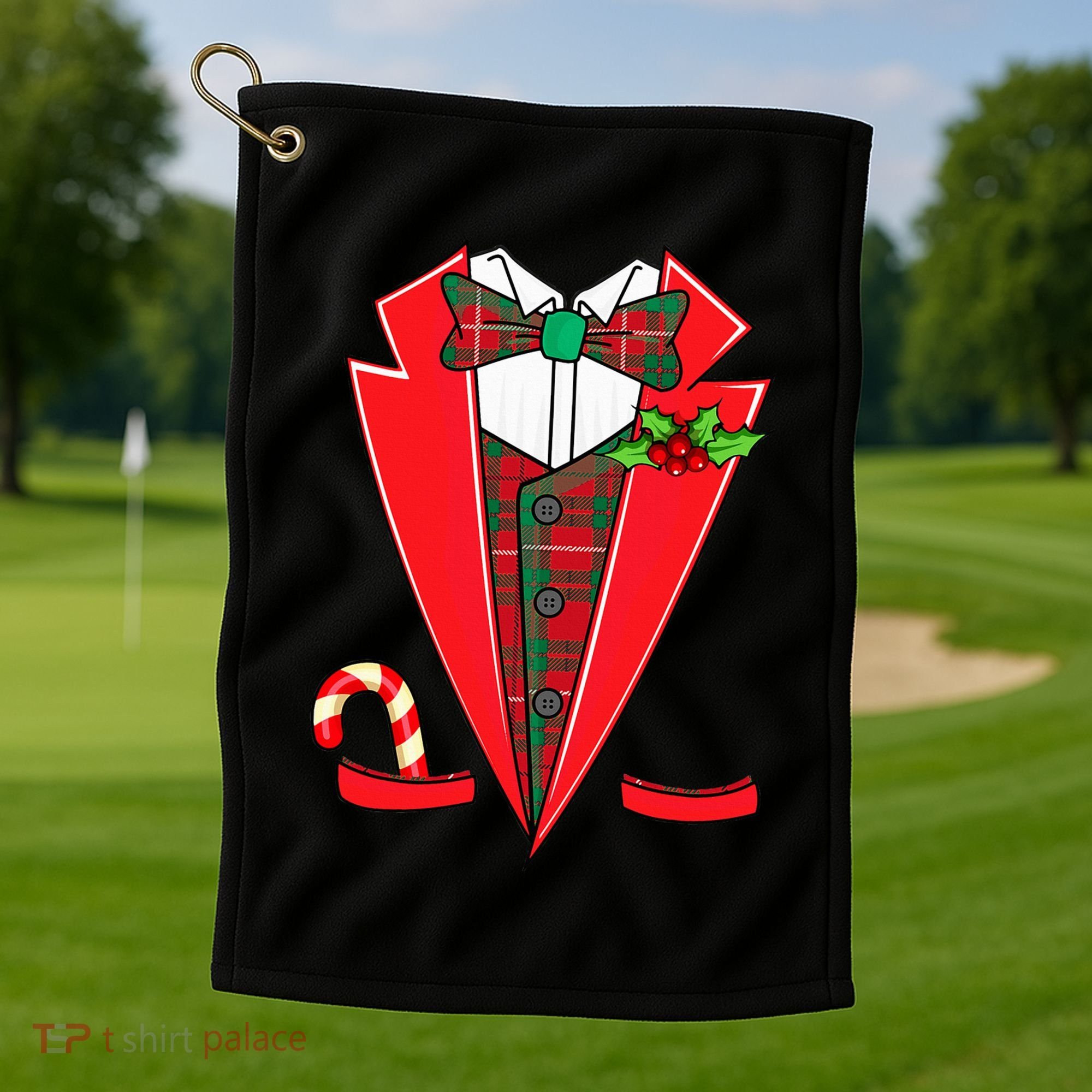 Tuxedo Christmas Fancy Xmas Costume Tux Golf Towel