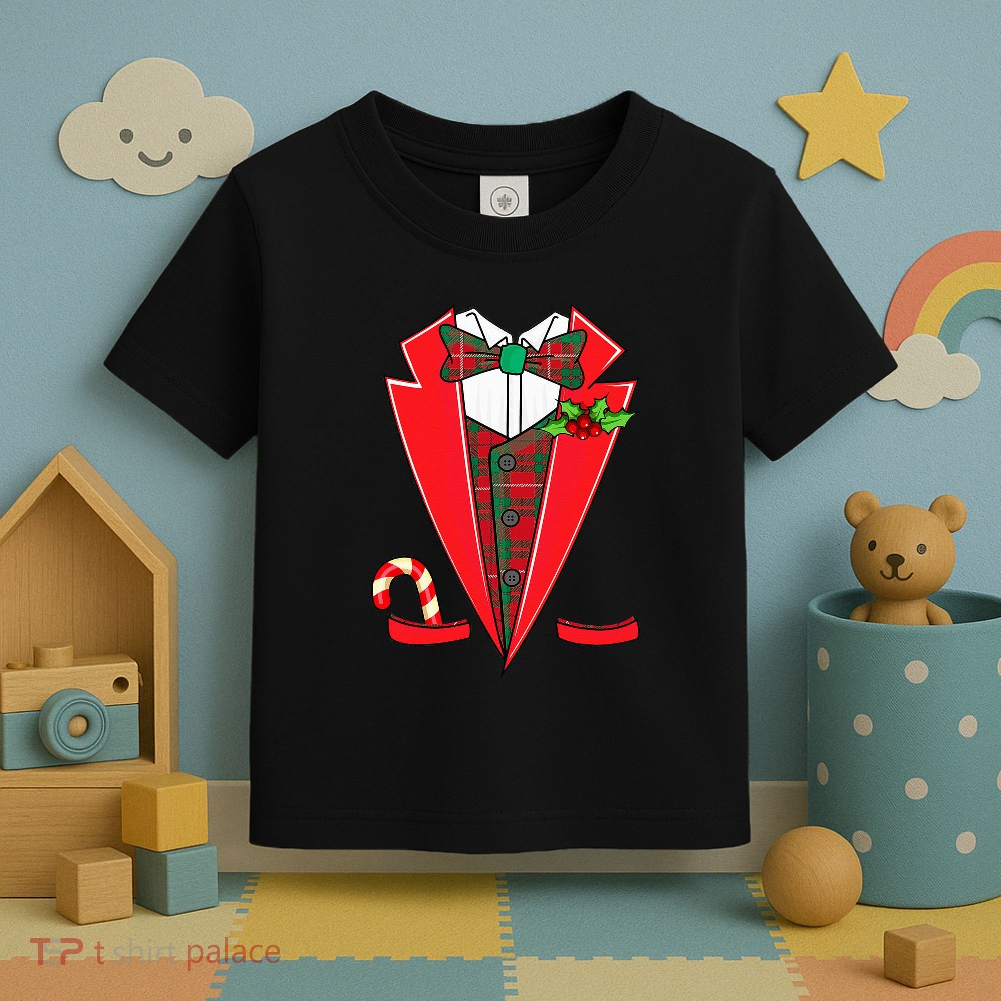Tuxedo Christmas Fancy Xmas Costume Tux Toddler T-Shirt