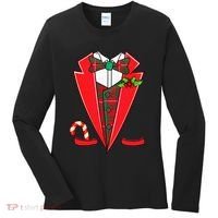 Tuxedo Christmas Fancy Xmas Costume Tux Women's Long Sleeve Shirt thumb 0