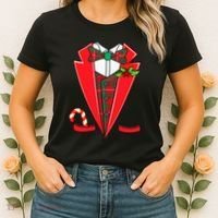 Tuxedo Christmas Fancy Xmas Costume Tux Women's T-Shirt thumb 2