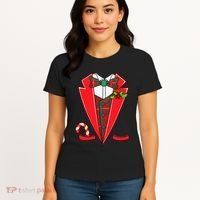 Tuxedo Christmas Fancy Xmas Costume Tux Women's T-Shirt thumb 4