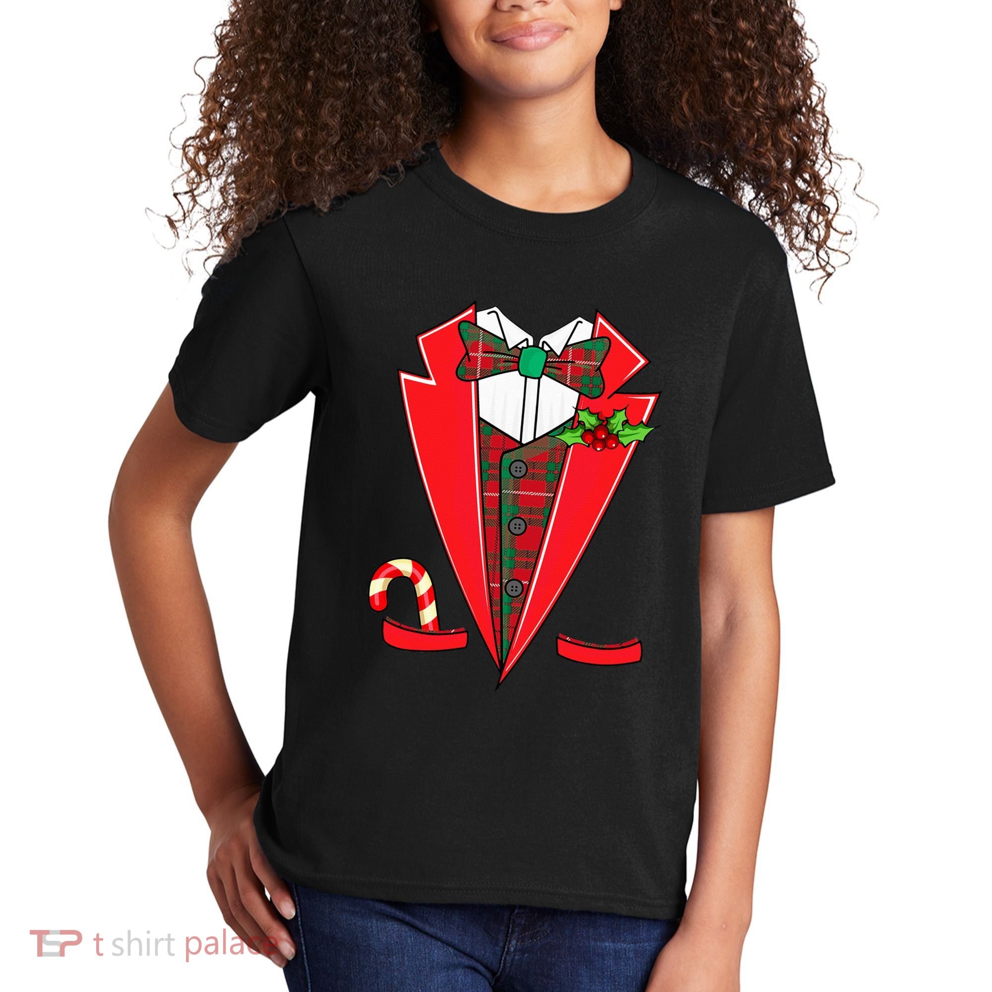 Tuxedo Christmas Fancy Xmas Costume Tux Kids T-Shirt