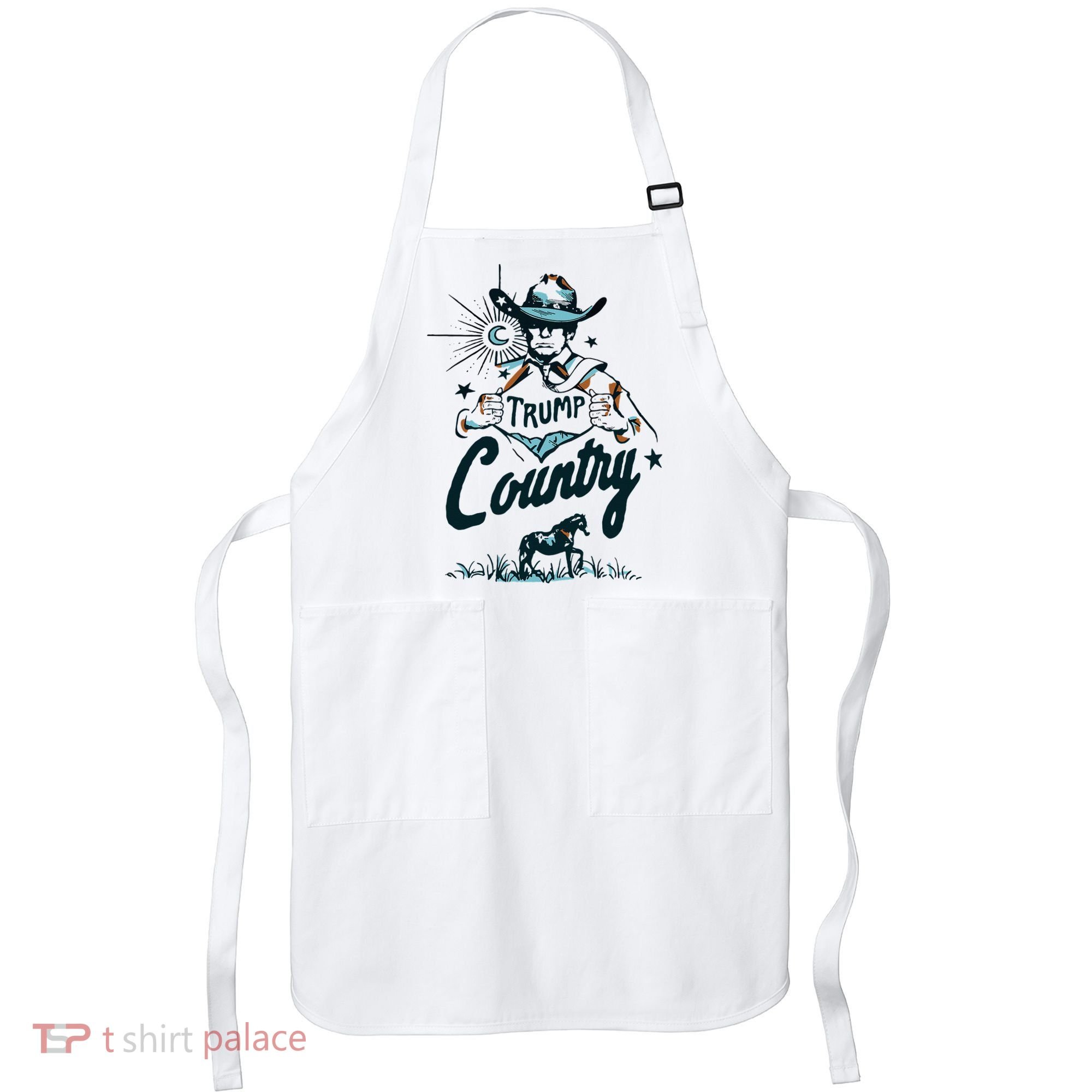 Trump Country Funny Western Trump Cowboy Horse Apron
