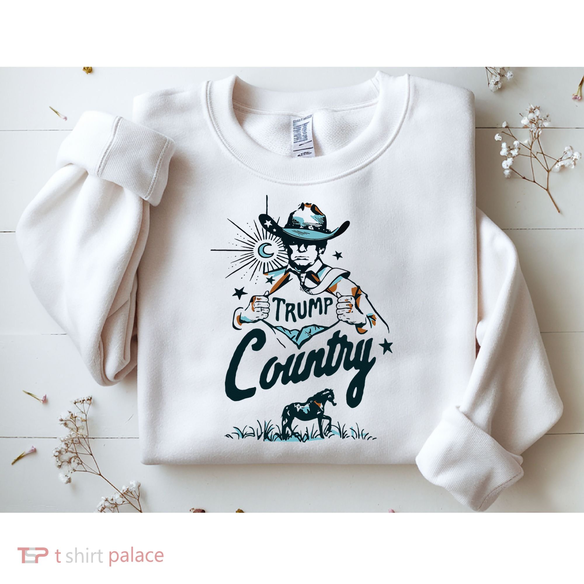 Trump Country Funny Western Trump Cowboy Horse Sweatshirt