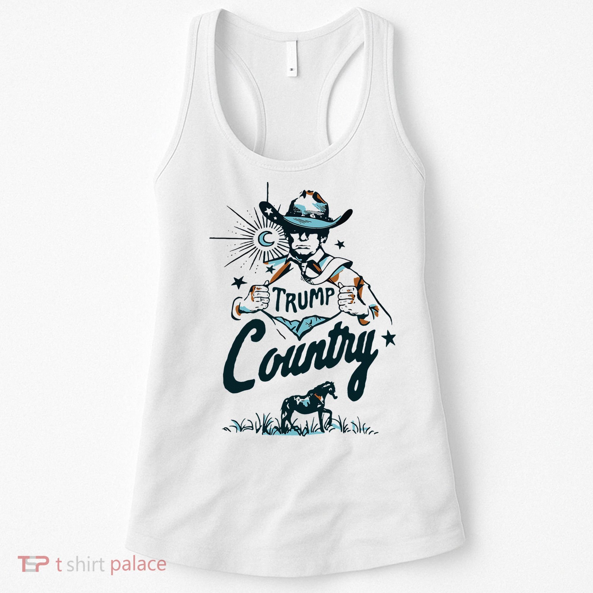 Trump Country Funny Western Trump Cowboy Horse Women's Tank Top
