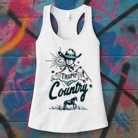 Trump Country Funny Western Trump Cowboy Horse Women's Tank Top thumb 3