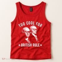 Too Cool For British Rule Funny George Washington Alexander Hamilton 4th Of July Tank Top thumb 2