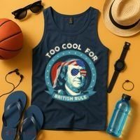 Too Cool For British Rule Ben Franklin 4th Of July Funny Tank Top thumb 4