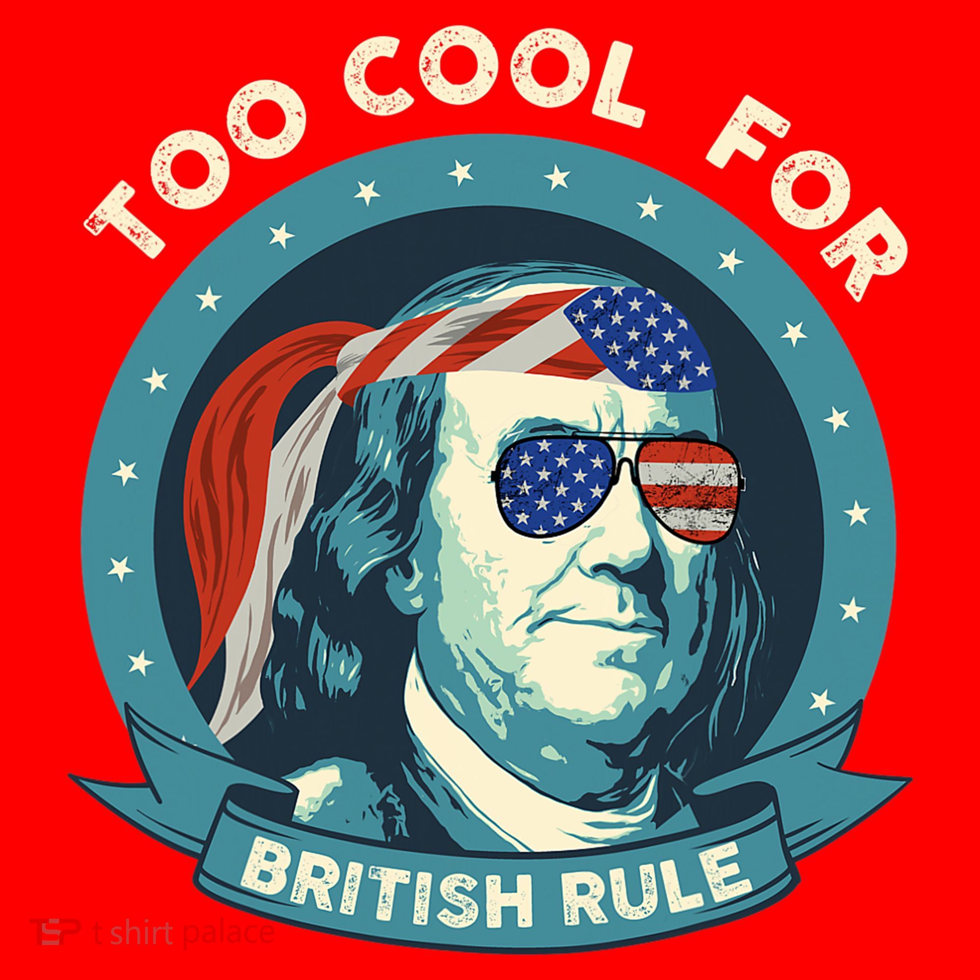 Too Cool For British Rule Ben Franklin 4th Of July Funny Santa Hat