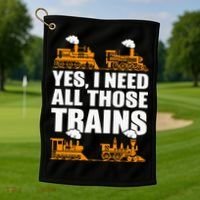 Train Collector Funny Model Train Golf Towel thumb 1