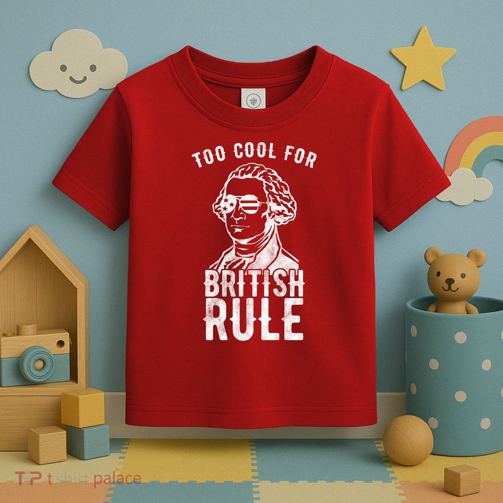 Too Cool For British Rule Usa Funny Toddler T-Shirt