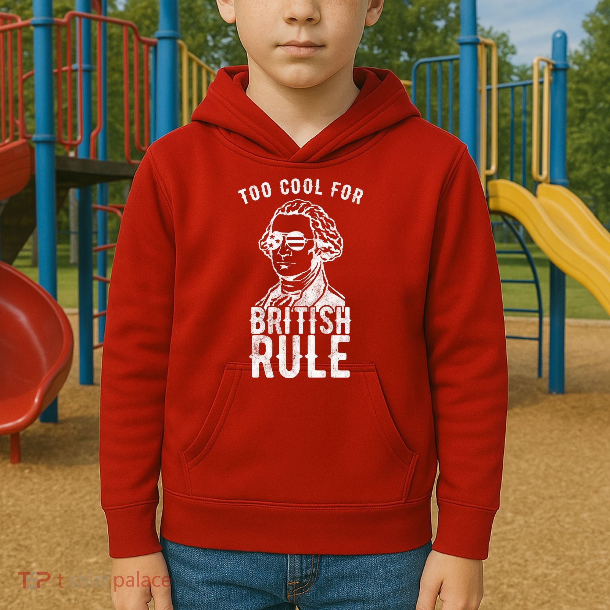 Too Cool For British Rule Usa Funny Kids Hoodie