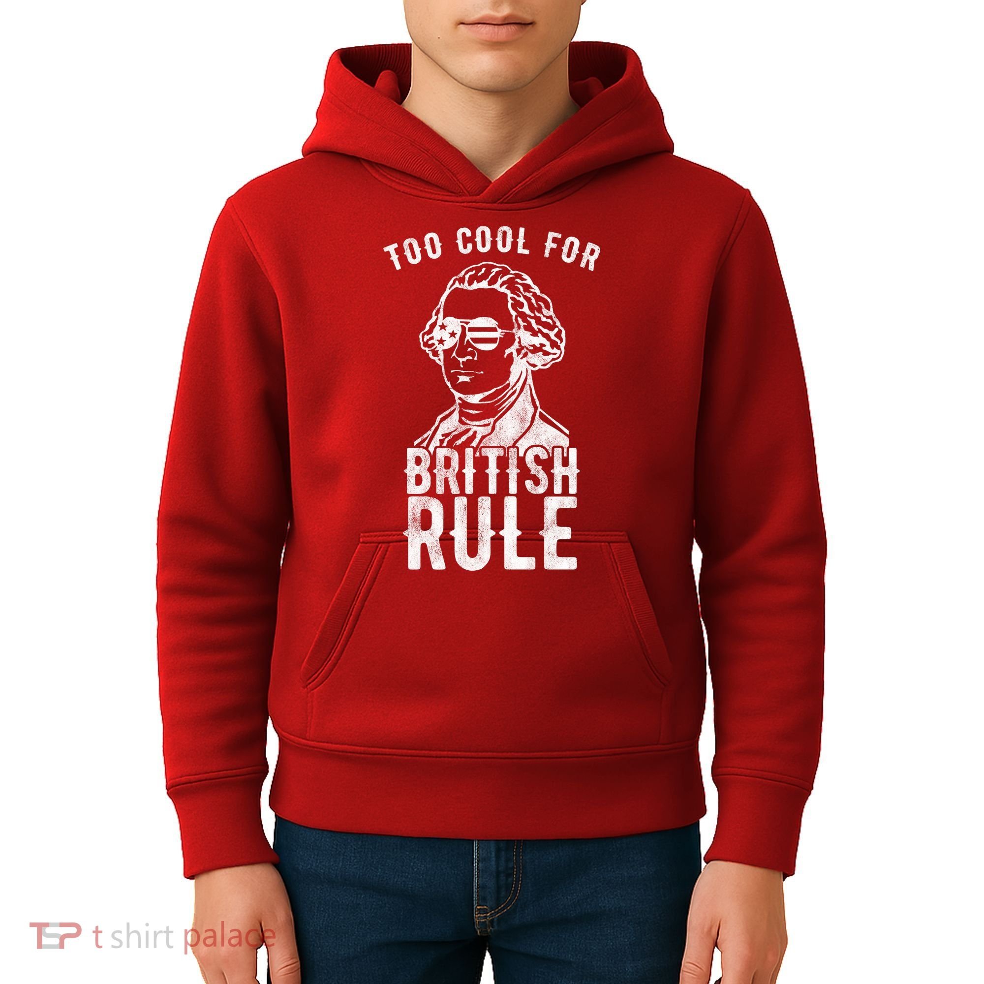 Too Cool For British Rule Usa Funny Kids Hoodie