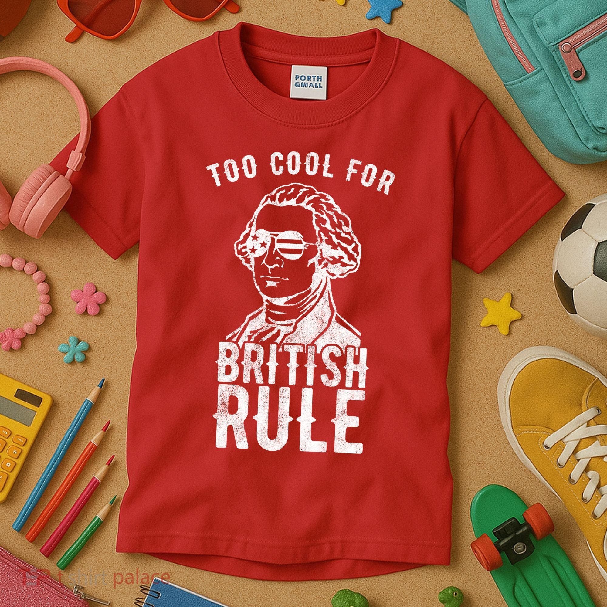 Too Cool For British Rule Usa Funny Kids T-Shirt