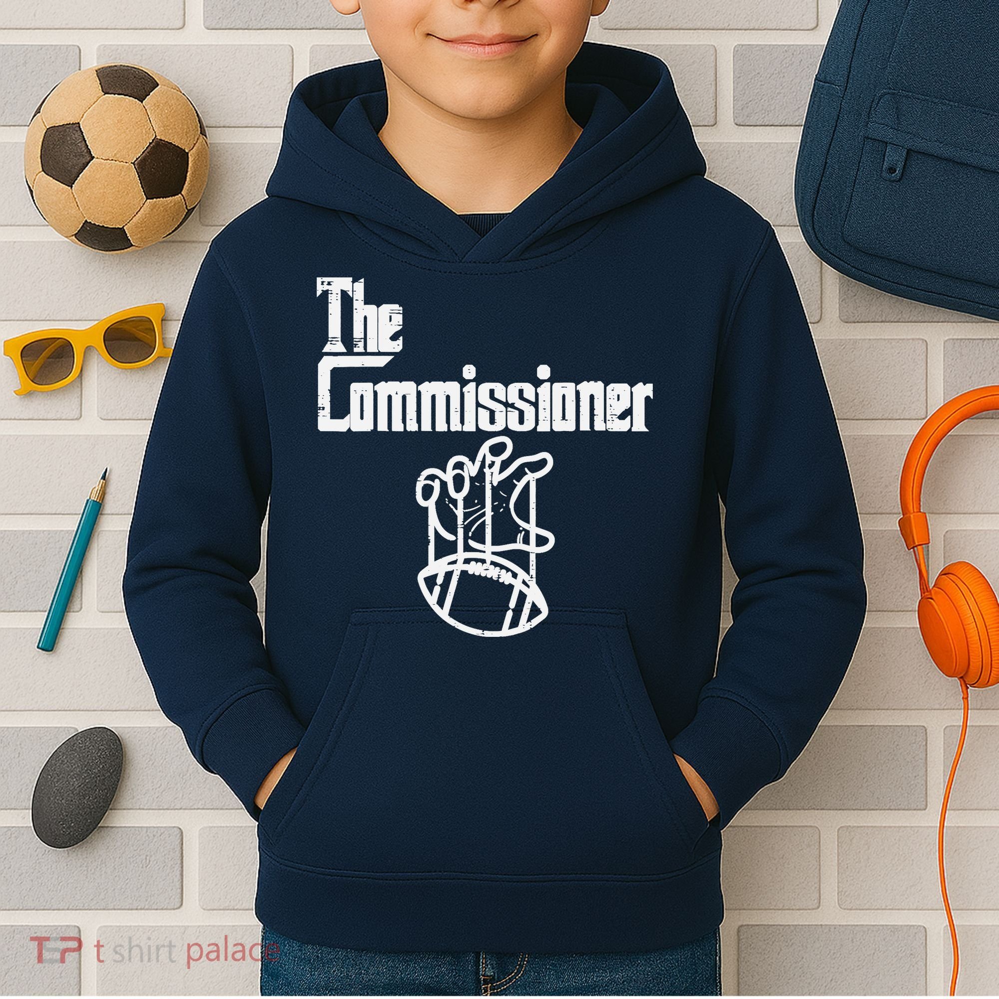 The Commissioner Fantasy Football Commish FFL Kids Hoodie