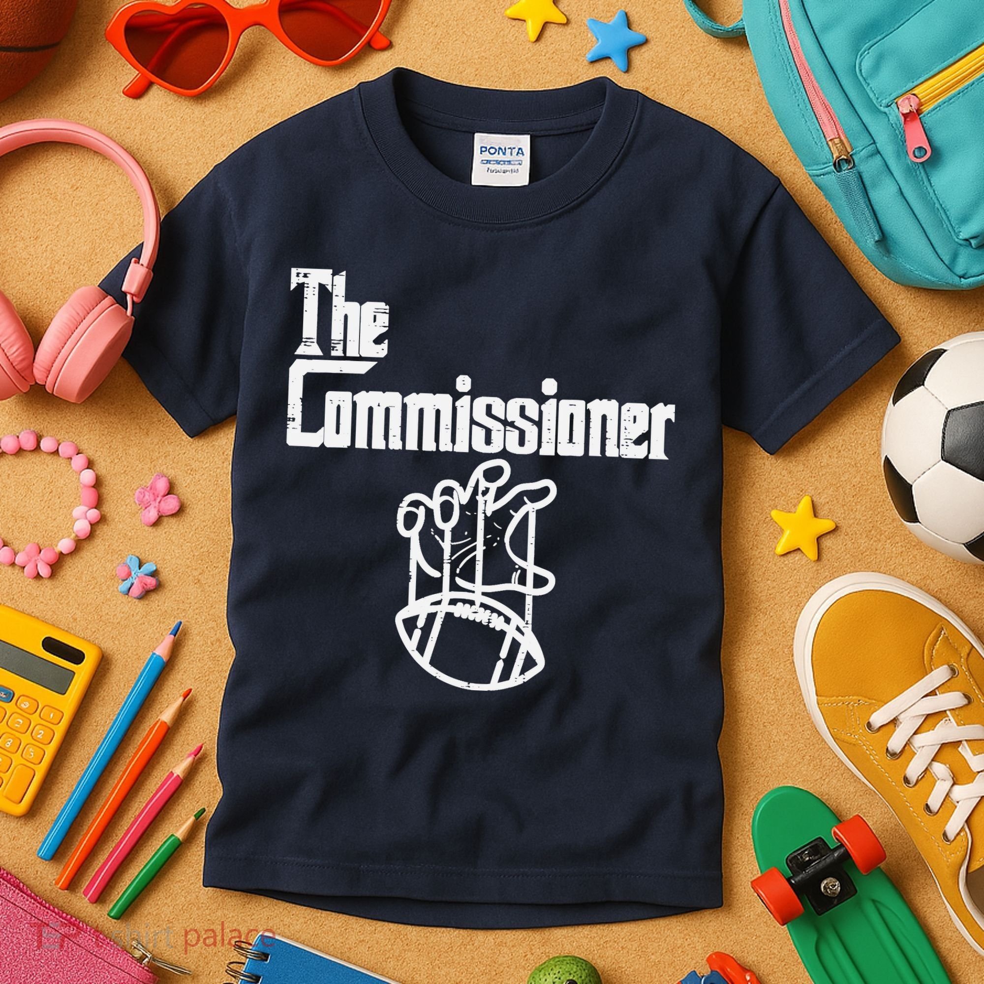 The Commissioner Fantasy Football Commish FFL Kids T-Shirt