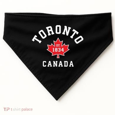 Toronto Canada Funny Gift Canadian Flag Maple Leaf Gift USA-Made Doggie Bandana