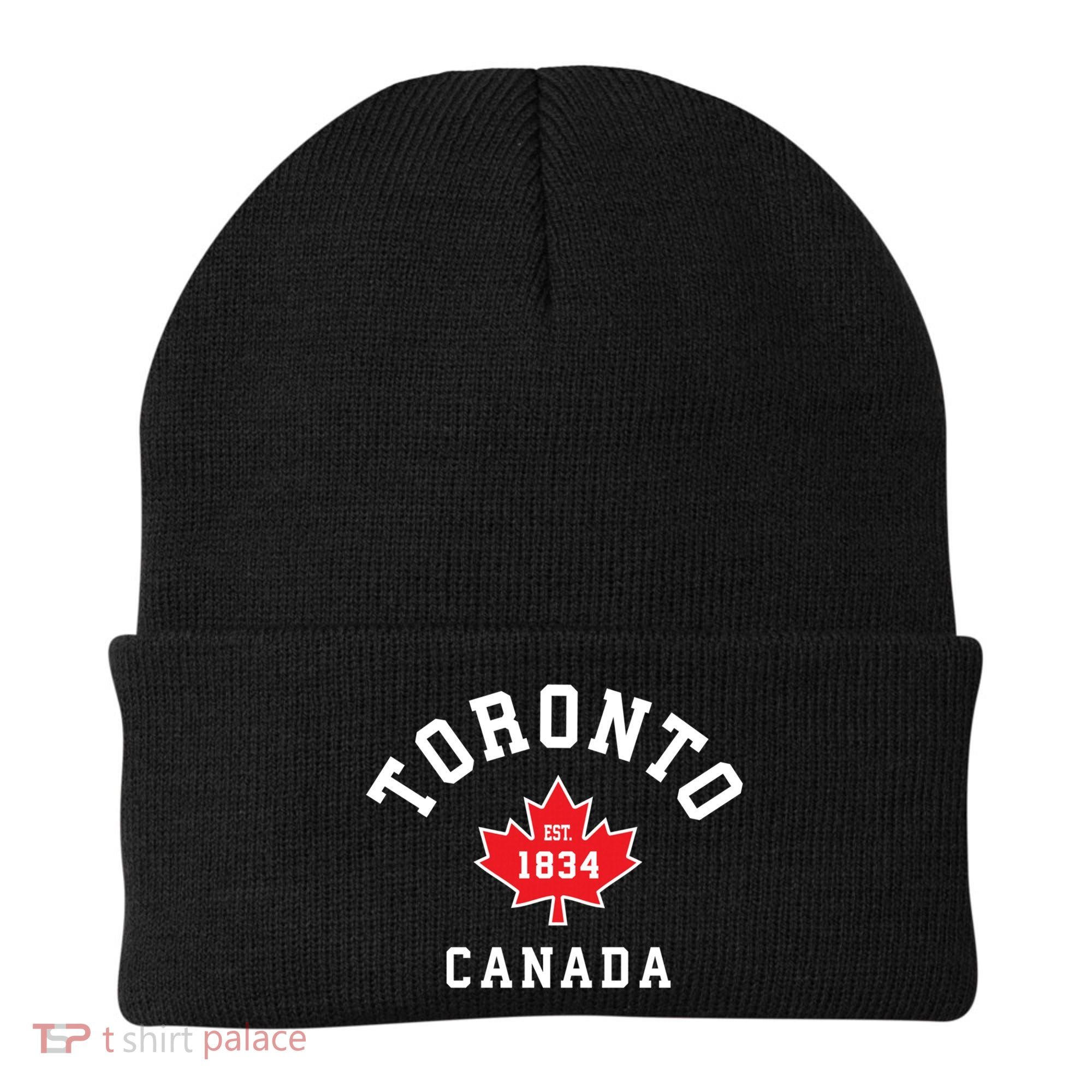 Toronto Canada Funny Gift Canadian Flag Maple Leaf Gift Beanie
