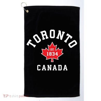 Toronto Canada Funny Gift Canadian Flag Maple Leaf Gift Golf Towel