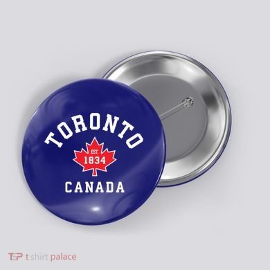 Toronto Canada Funny Gift Canadian Flag Maple Leaf Gift Button