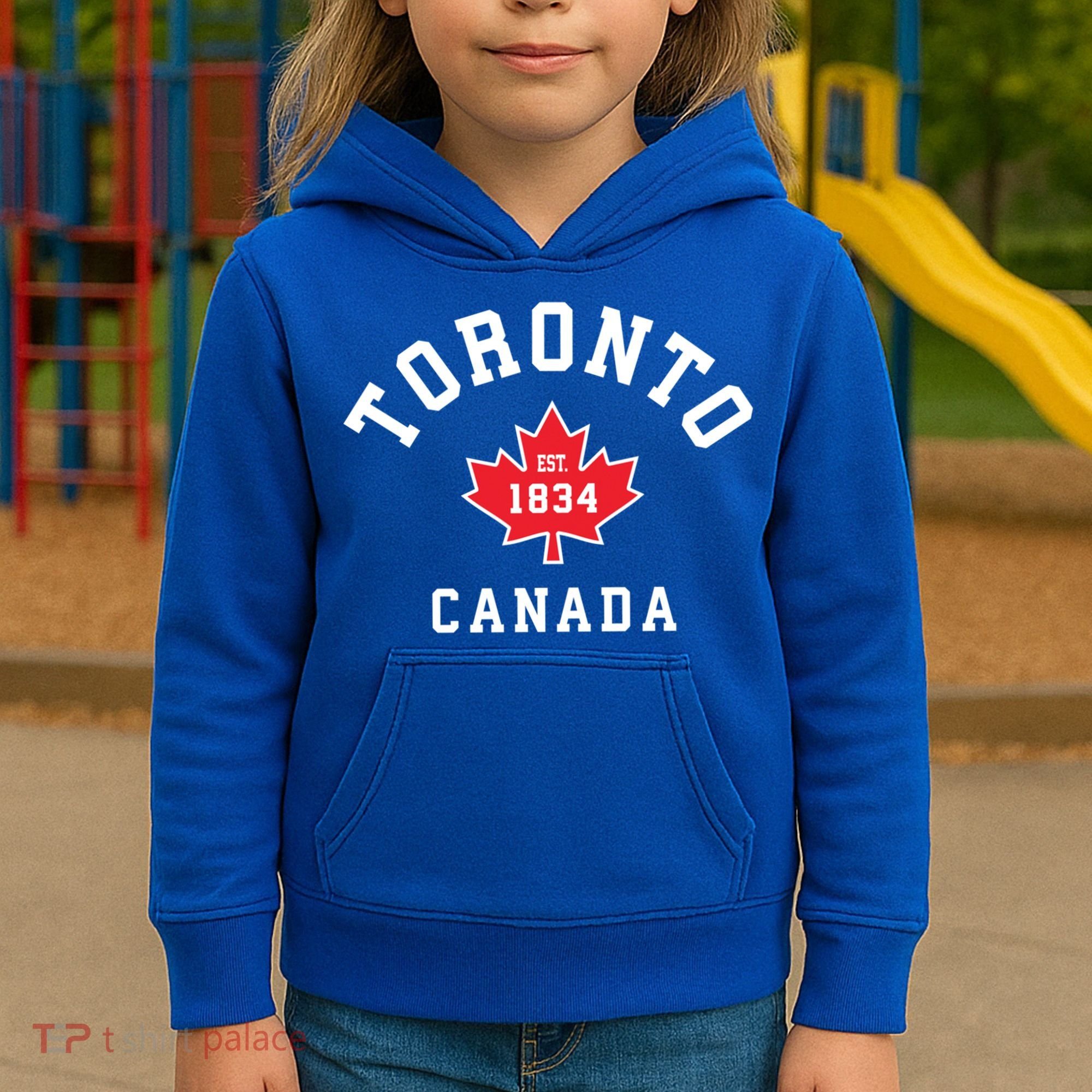 Toronto Canada Funny Gift Canadian Flag Maple Leaf Gift Kids Hoodie