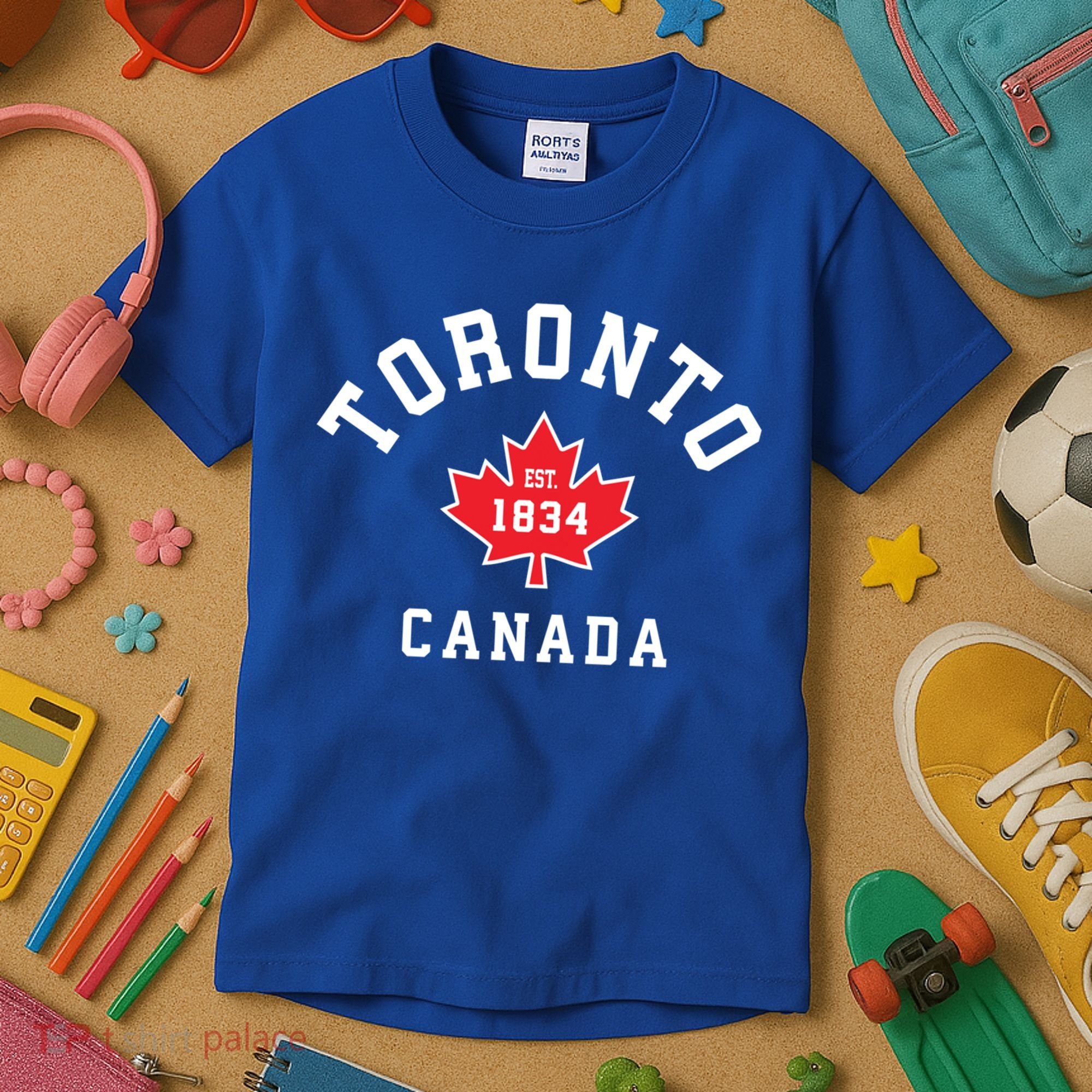 Toronto Canada Funny Gift Canadian Flag Maple Leaf Gift Kids T-Shirt