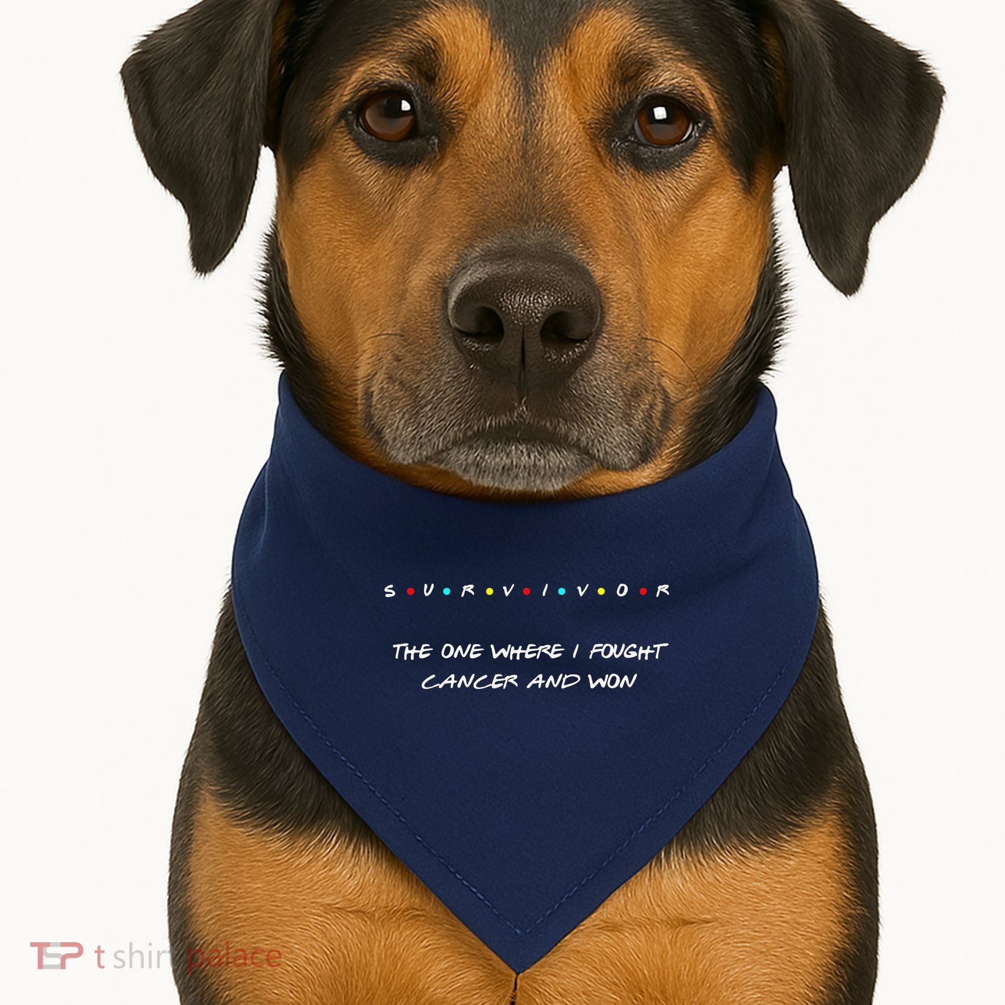 Thyroid Cancer Fight Warrior Thyroid Ribbon Awareness USA-Made Doggie Bandana