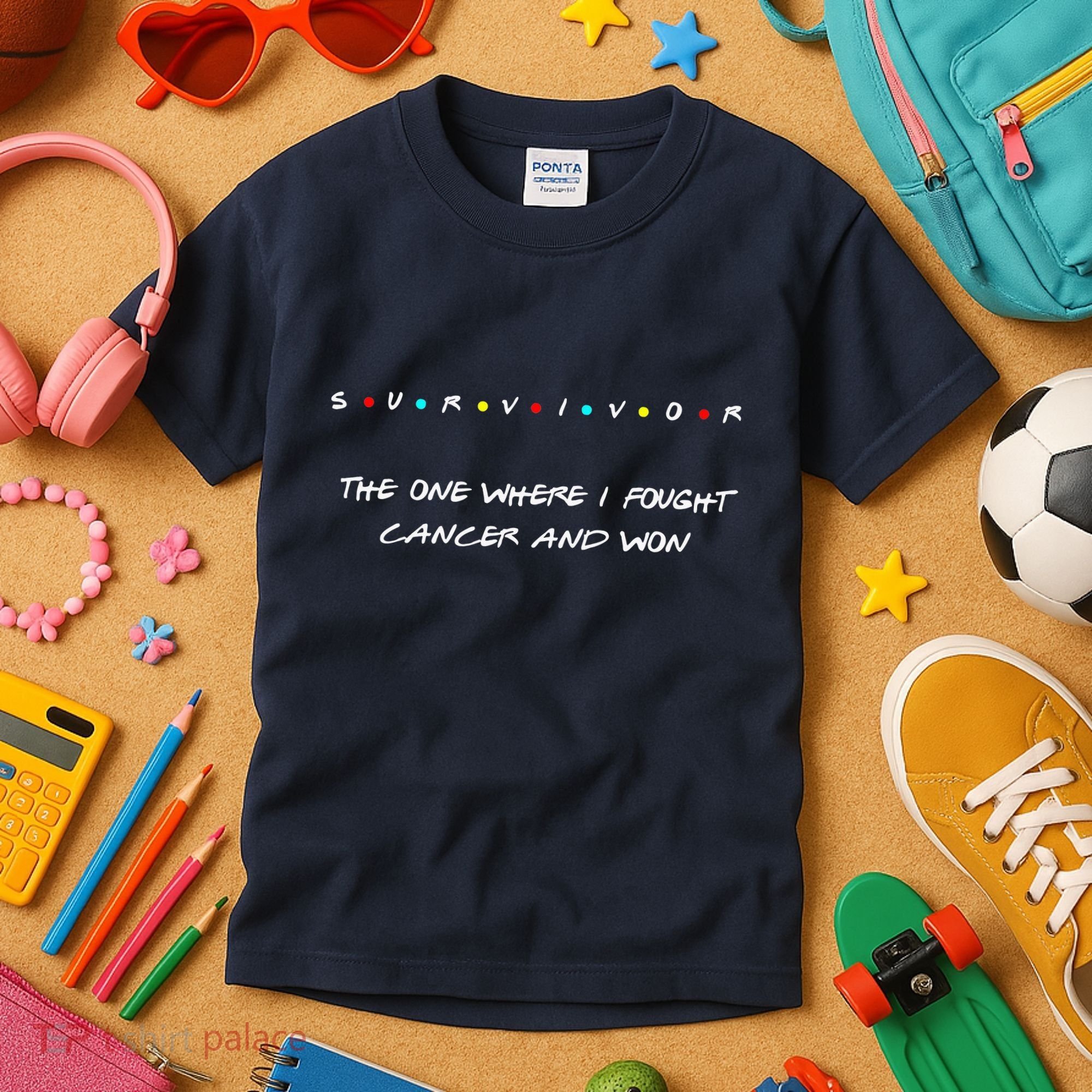 Thyroid Cancer Fight Warrior Thyroid Ribbon Awareness Kids T-Shirt