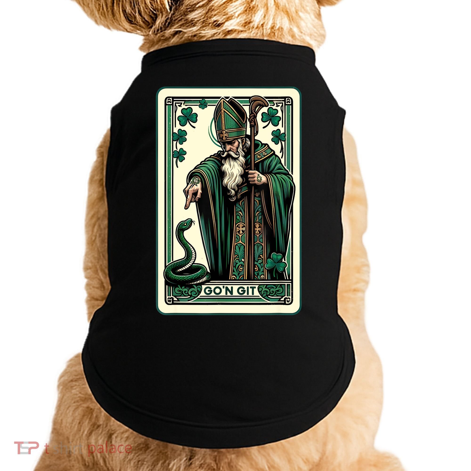 Tarot Card Funny St Patricks Day Gon Git St Patrick Doggie Tank
