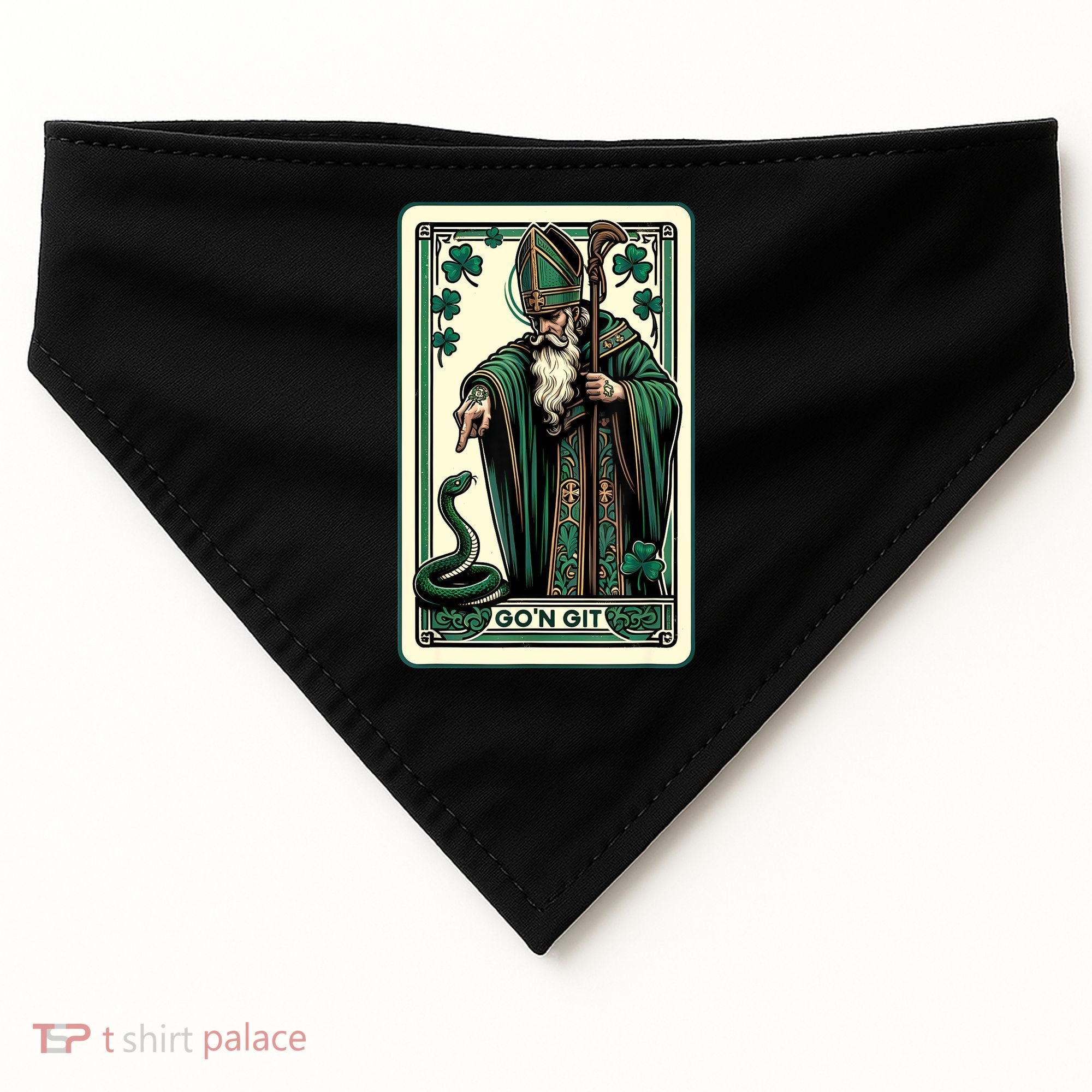 Tarot Card Funny St Patricks Day Gon Git St Patrick USA-Made Doggie Bandana