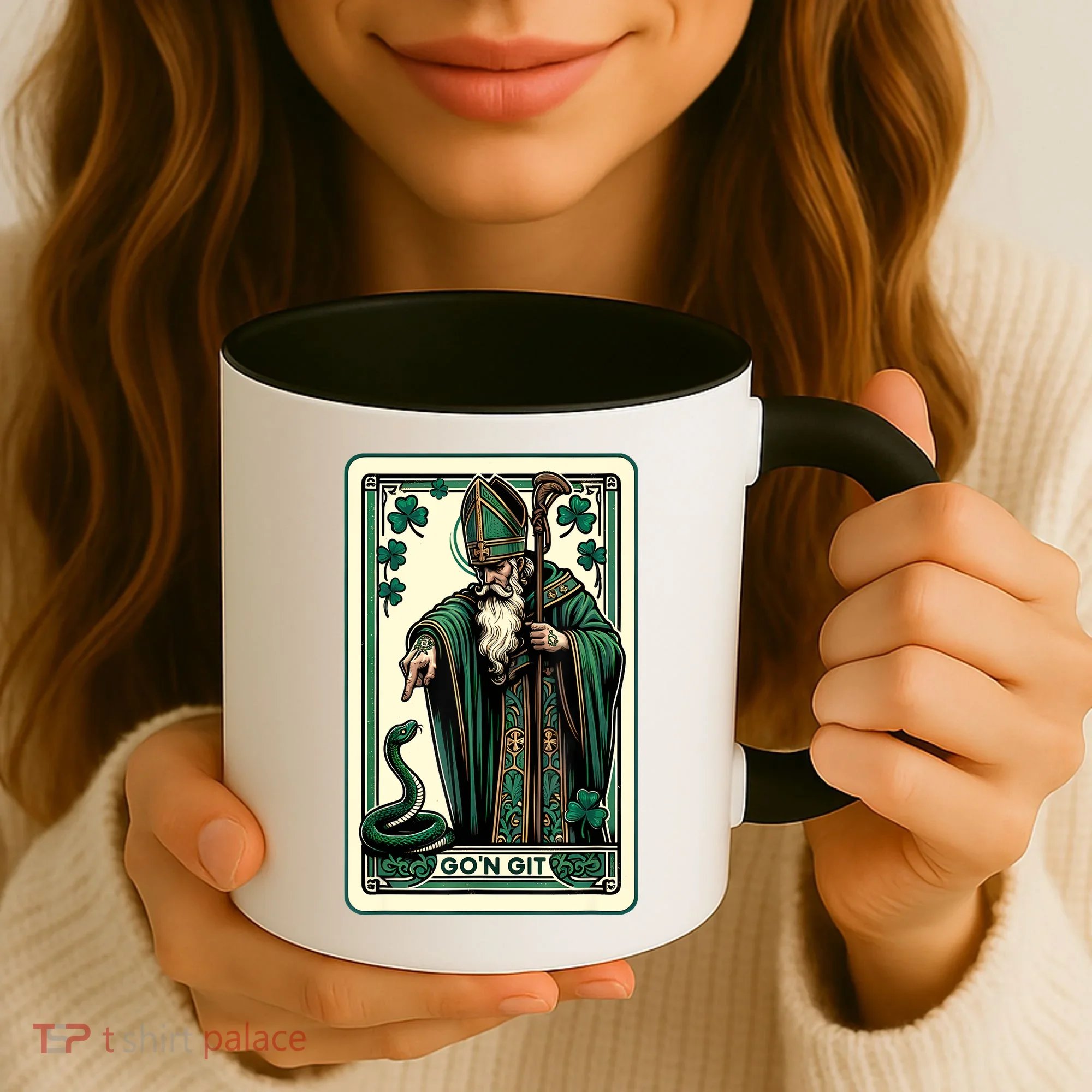 Tarot Card Funny St Patricks Day Gon Git St Patrick Coffee Mug