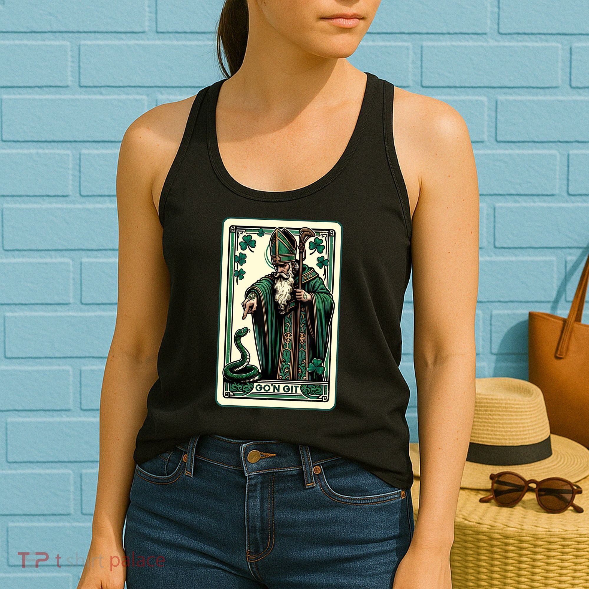 Tarot Card Funny St Patricks Day Gon Git St Patrick Women's Tank Top