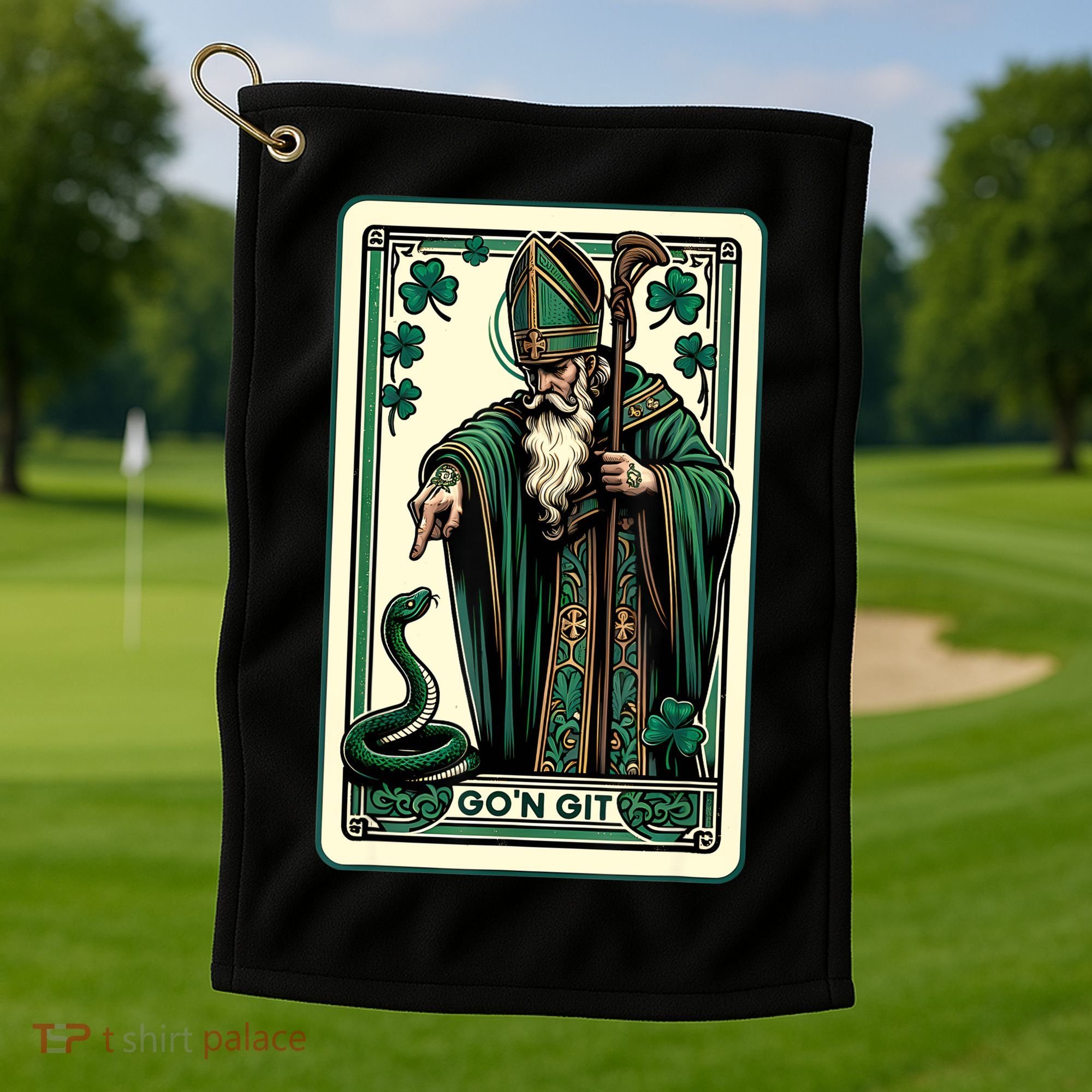 Tarot Card Funny St Patricks Day Gon Git St Patrick Golf Towel