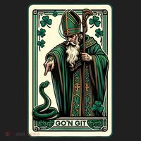 Tarot Card Funny St Patricks Day Gon Git St Patrick Golf Towel thumb 3