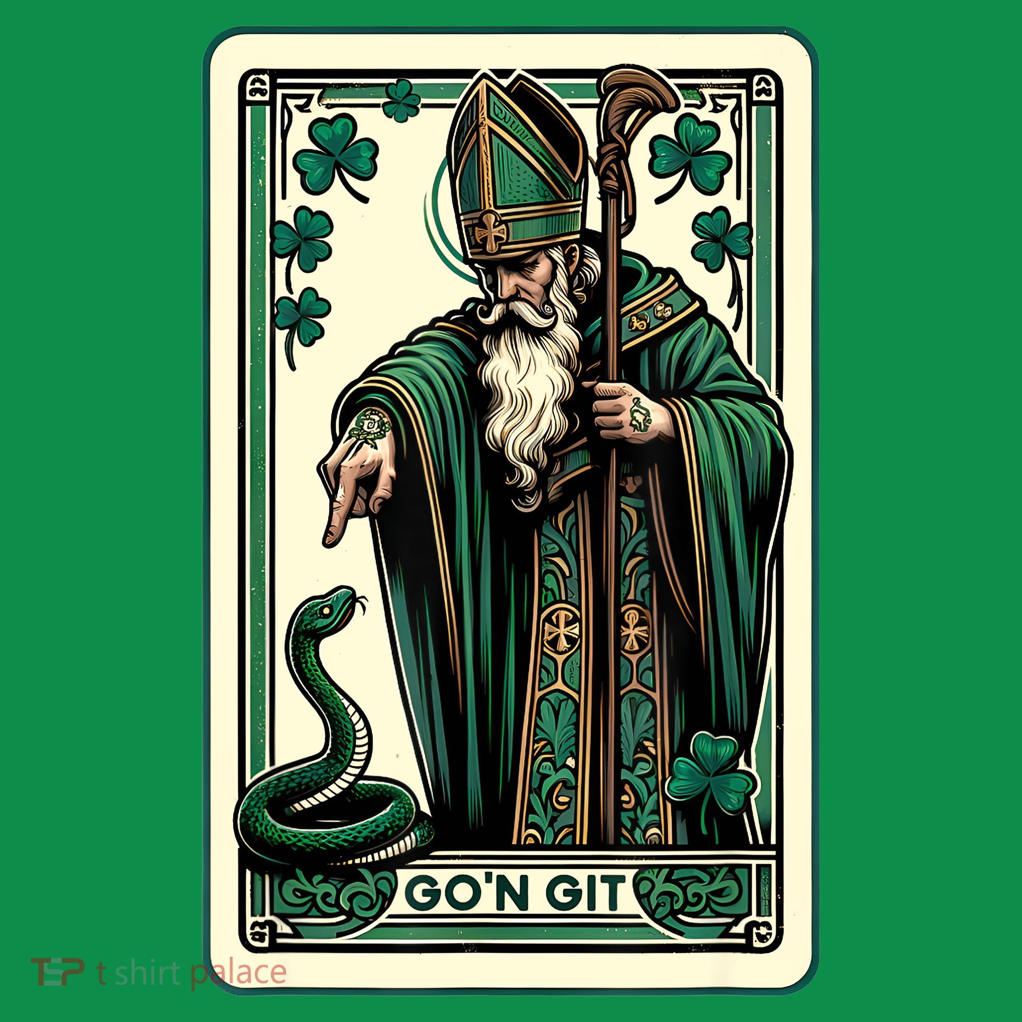 Tarot Card Funny St Patricks Day Gon Git St Patrick Button