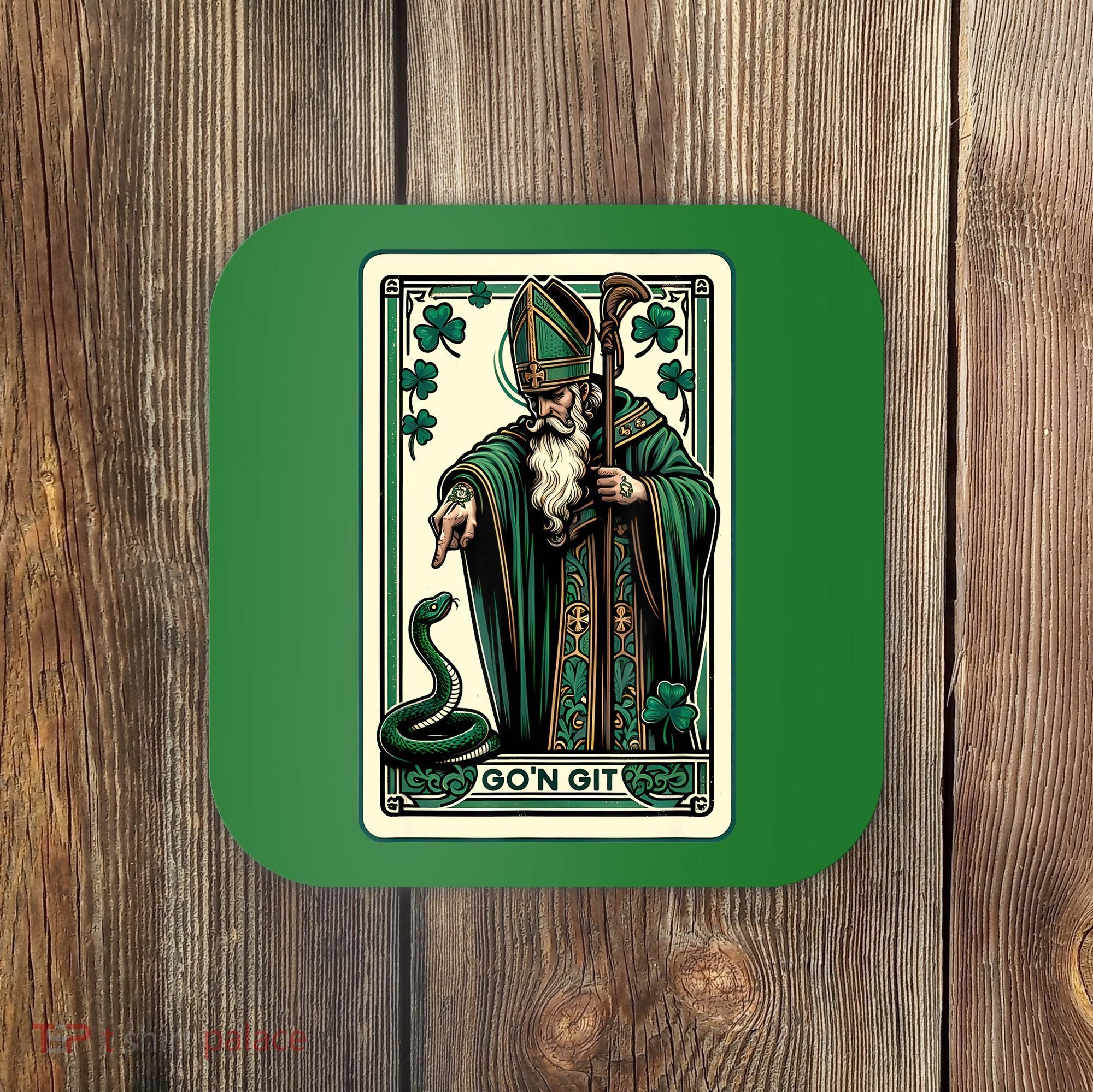 Tarot Card Funny St Patricks Day Gon Git St Patrick Coaster