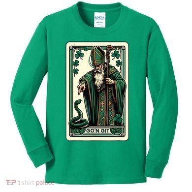 Tarot Card Funny St Patricks Day Gon Git St Patrick Kids Long Sleeve Shirt