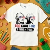 Too Cool For British Rule Hamilton Washington July 4th Kids T-Shirt thumb 3