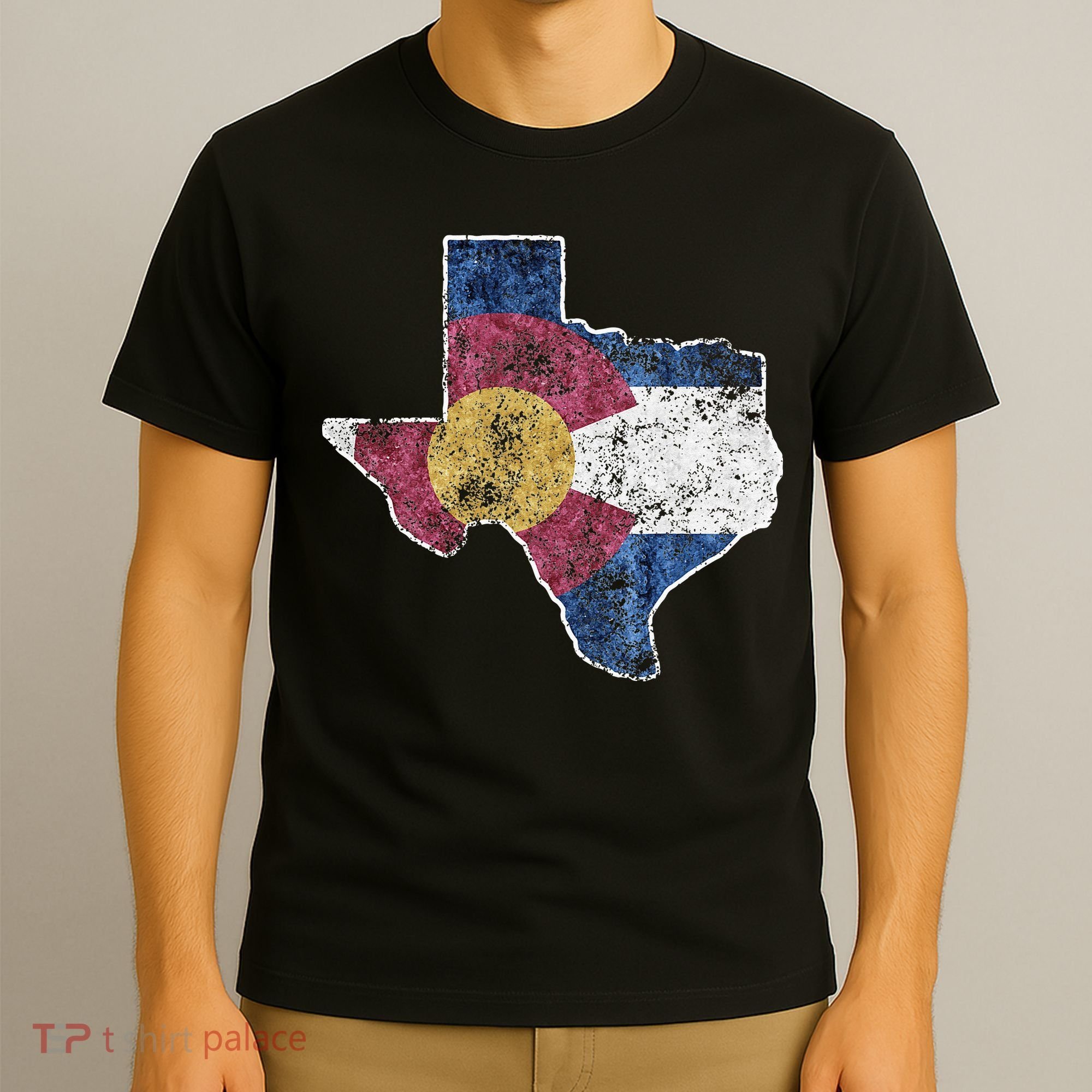 Texas Colorado Flag Family USA Home State T-Shirt