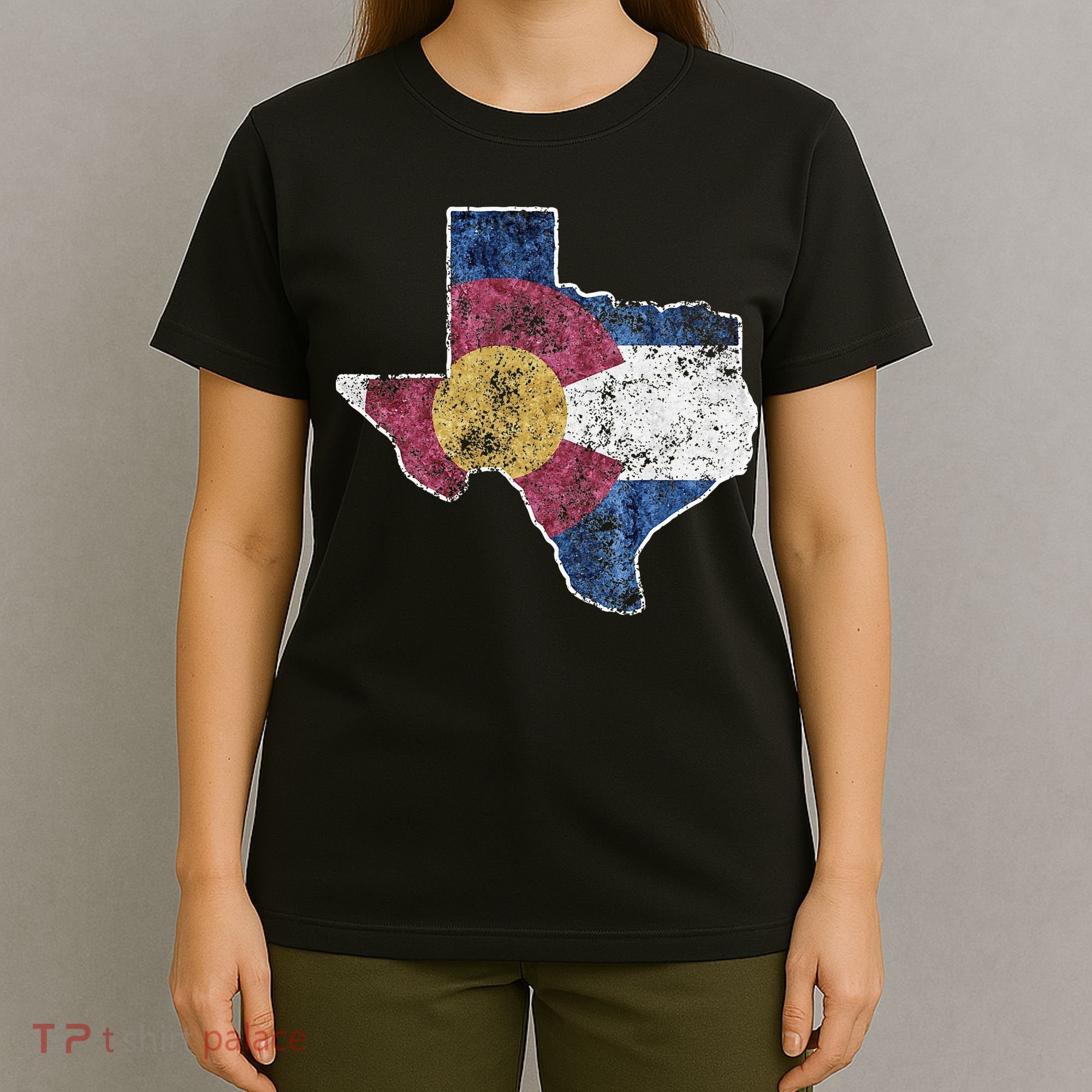 Texas Colorado Flag Family USA Home State T-Shirt